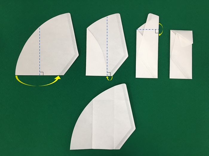 フィルターを折ります